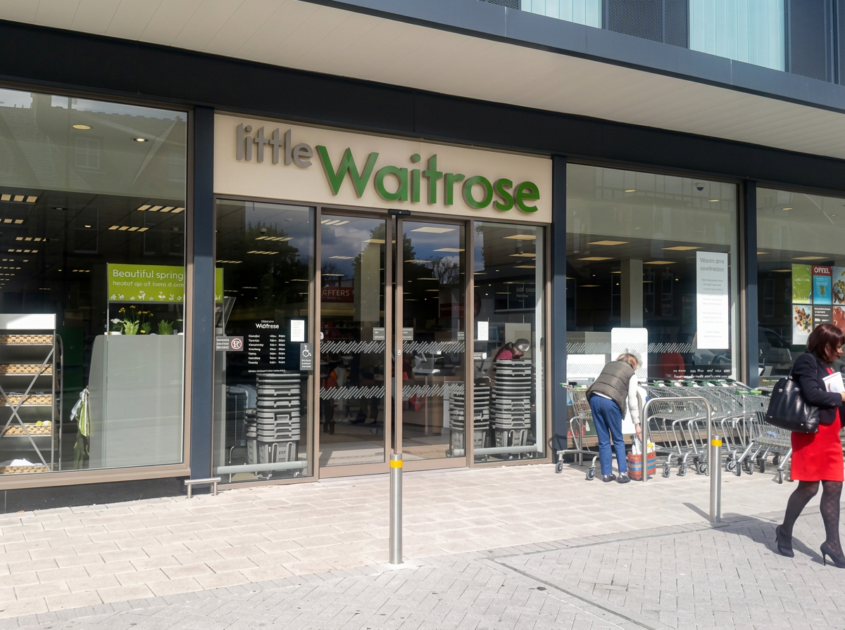 Little Waitrose store frontage with a glazed entrance in Jesmond